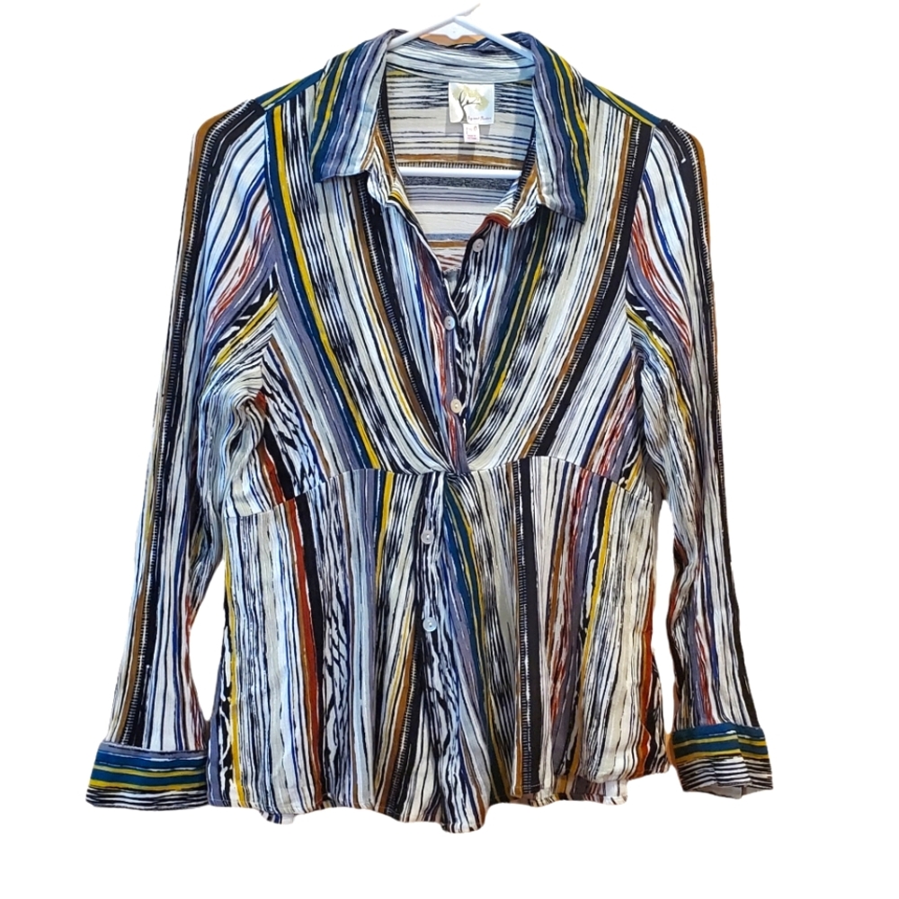 Fig & Flower Anthropologie baby doll long sleeve blouse